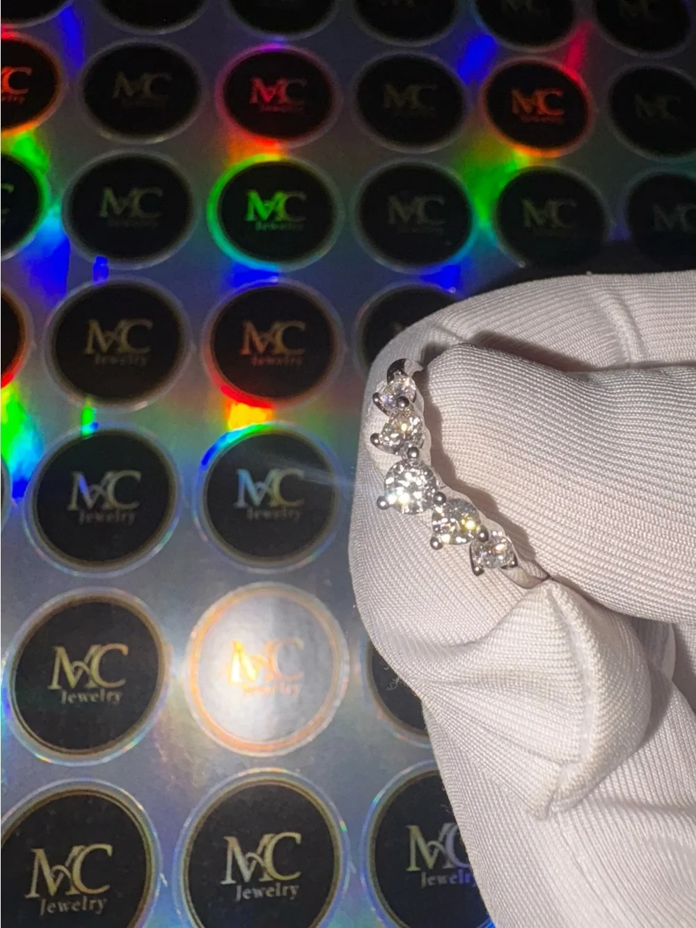 MC Jewelry Moissanite Ear Crawler in Silver